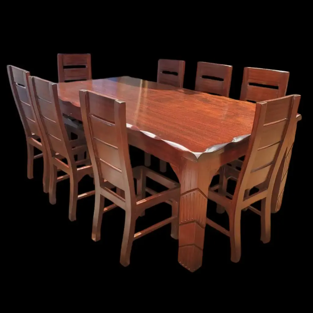 Dinning set  (8 seater, Natural mahogany colour)