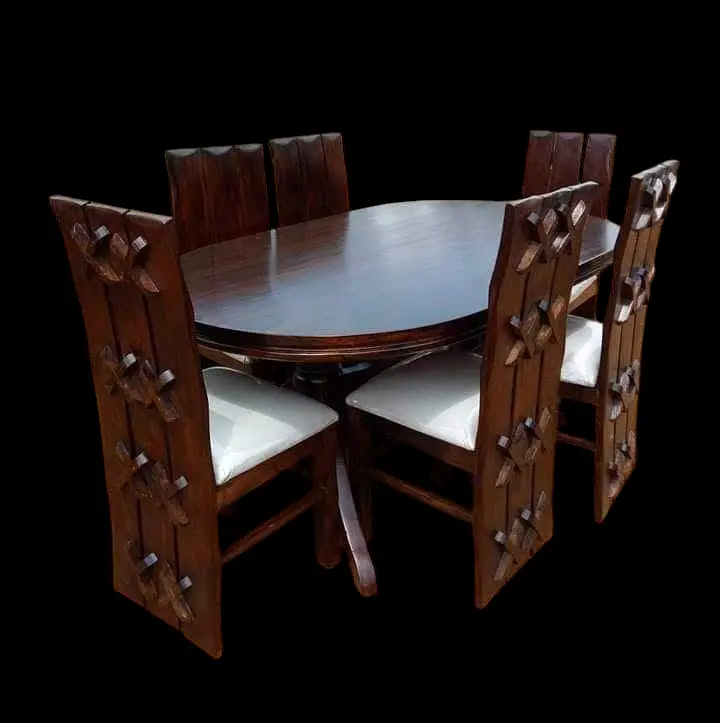 Dinning set  (6 seater, Natural mahogany colour)