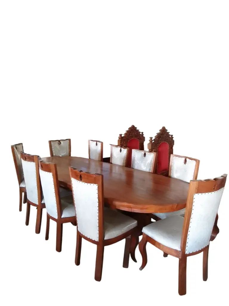 Dinning set  (10 seater, Natural mahogany colour)