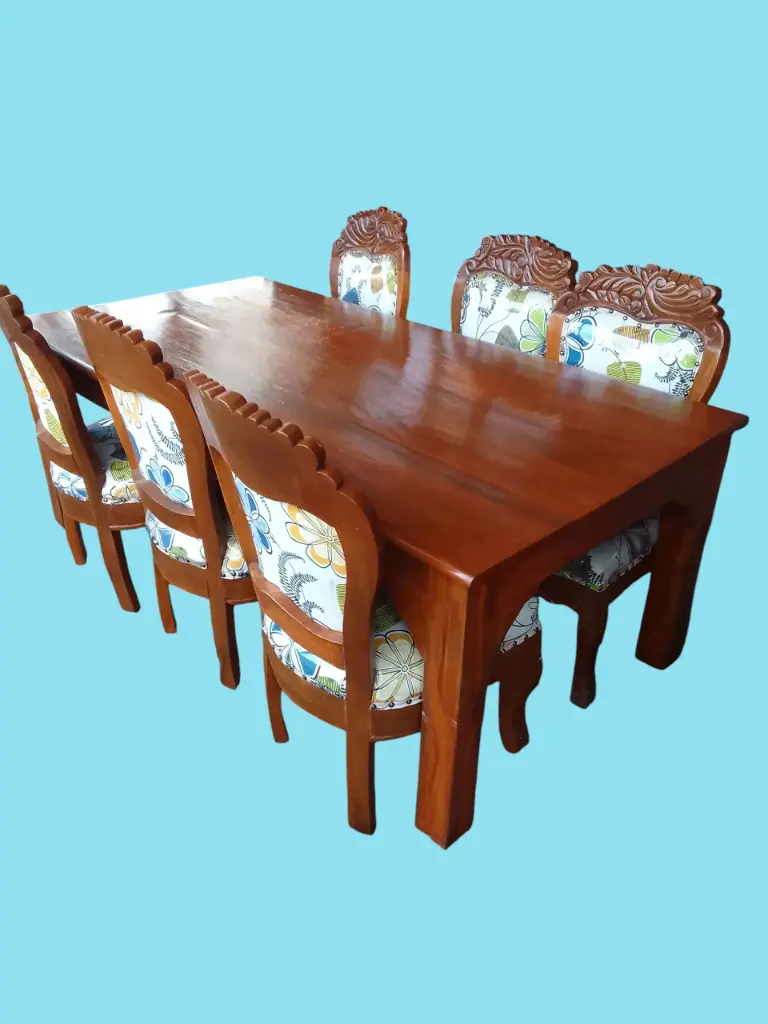 Dinning set  (6 seater, Natural mahogany colour)