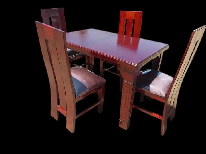 Dinning set  (4 seater, Natural mahogany colour)