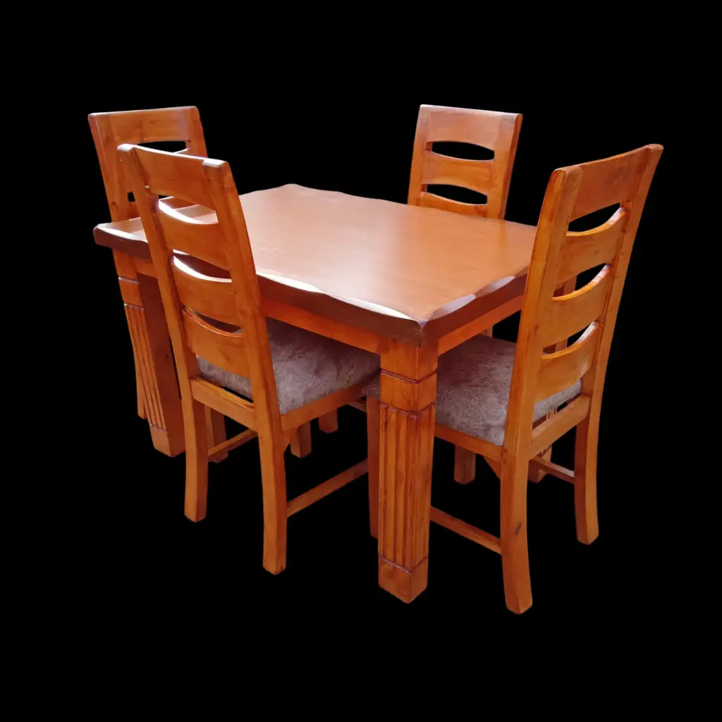 Dinning set  (4 seater, Natural mahogany colour)