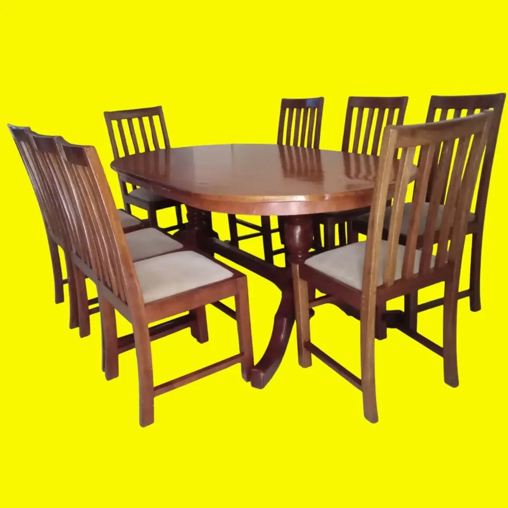 Dinning set (8 seater, Natural mahogany colour)
