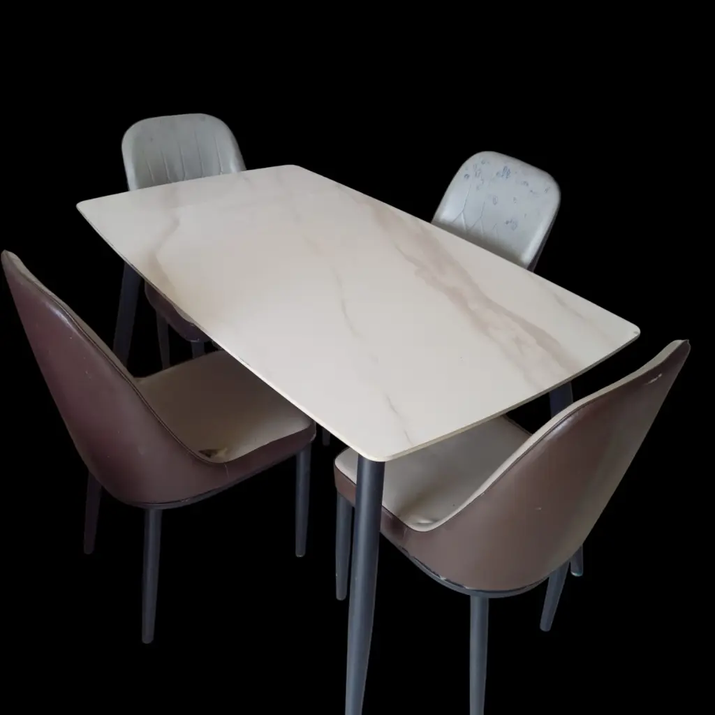 Dinning set  (4 seater, Natural mahogany colour)