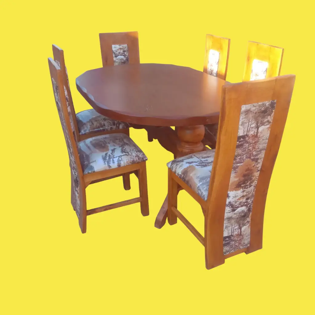 Dinning set  (6 seater, Natural mahogany colour)