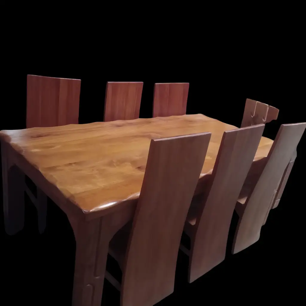 Dinning set  (8 seater, Natural mahogany colour)