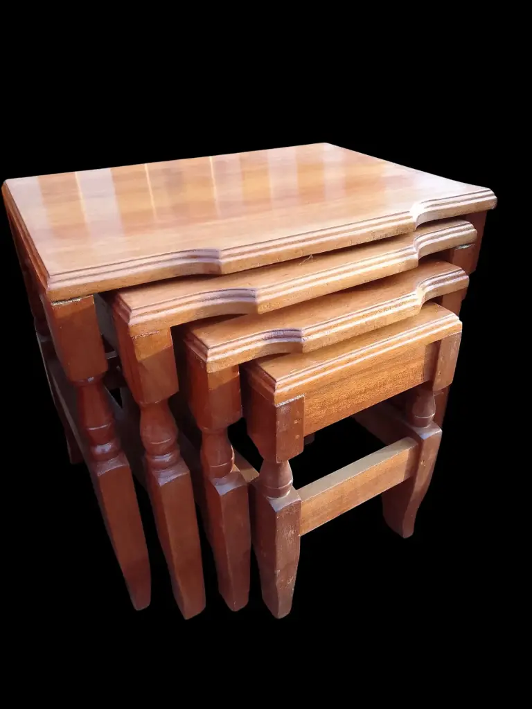 Nest of stools (45*45*30, Natural mahogany colour)
