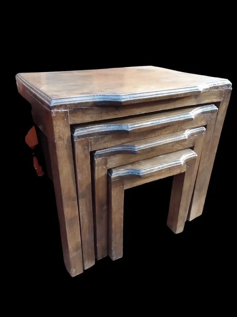 Nest of stools (45*45*30, Natural mahogany colour)