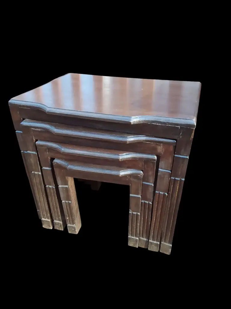 Nest of stools  (45*45*30, Natural mahogany colour)
