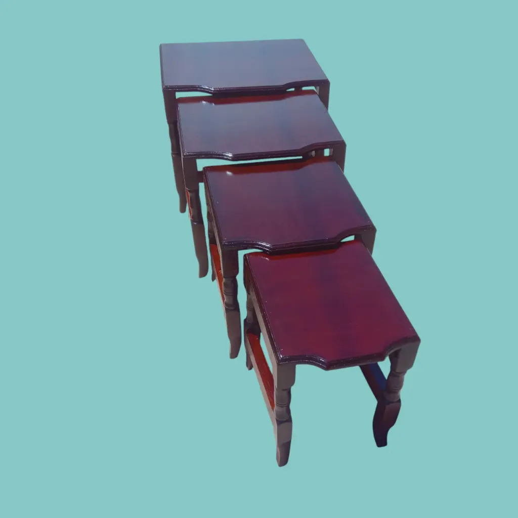 Nest of stools  (45*45*30, Natural mahogany colour)