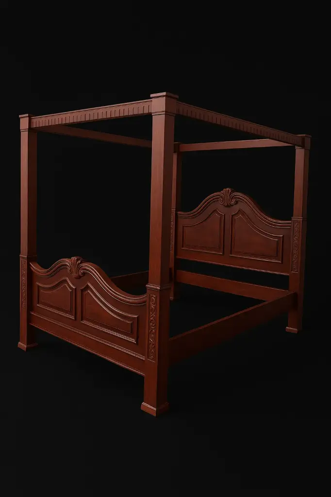 King-size  bed (5×6, Natural mahogany colour)