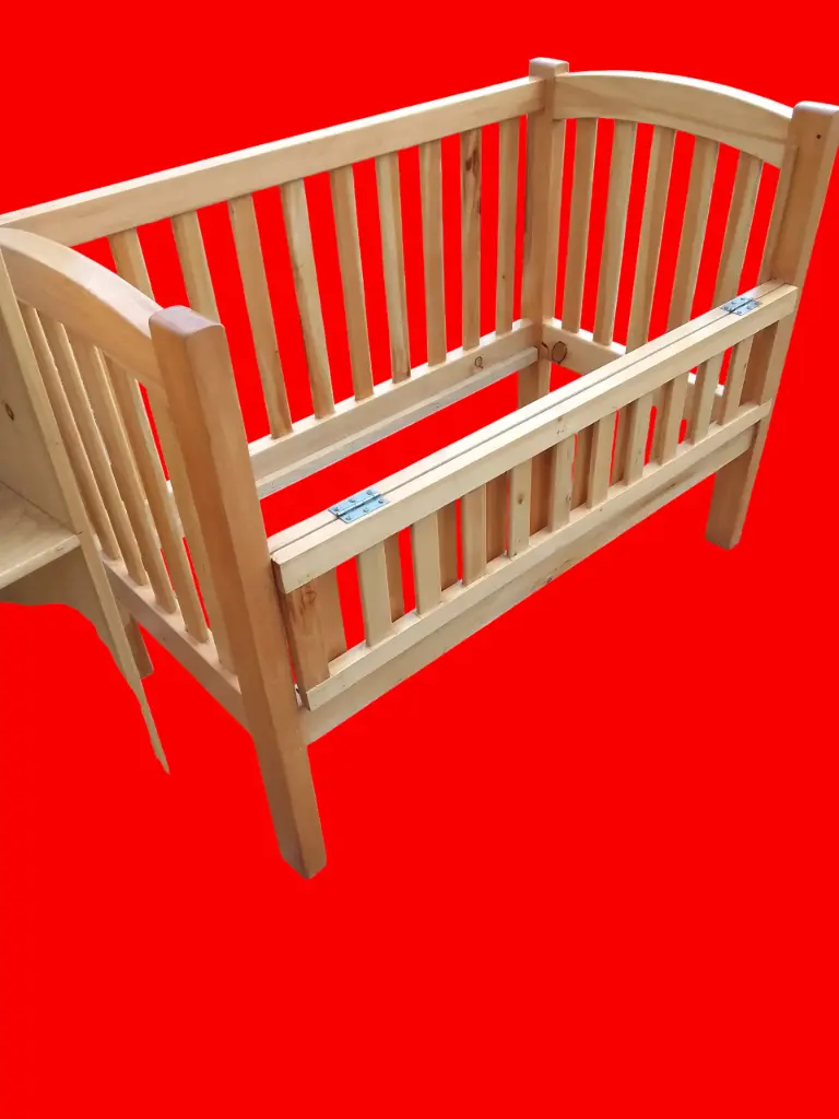 Baby cot (120cm × 60 cm, Natural mahogany colour)