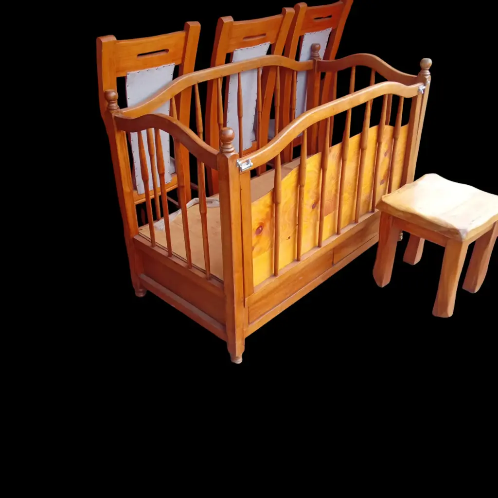 King-size bed  (120cm × 60cm, Natural mahogany colour)